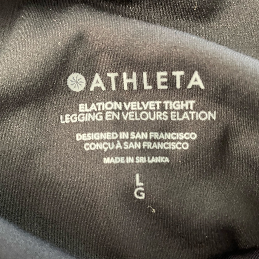 NWT Athleta Elation Velvet Tights, Large, Black - Picture 6 of 8